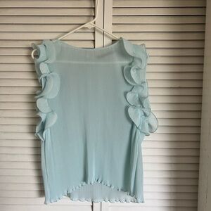 Blue blouse with ruffles